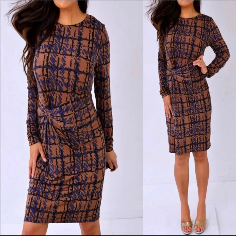 Brown Blue Michael Kors Dress - Picture 8 of 8